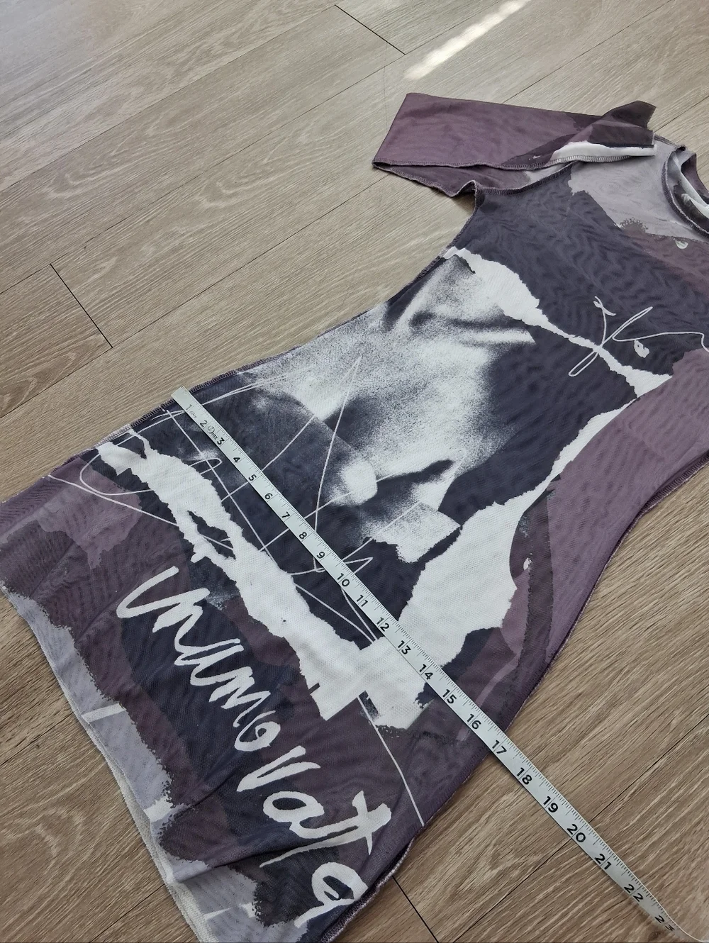 Inamorata Vita Mini Dress Mesh Purple Abstract - Picture 10 of 14